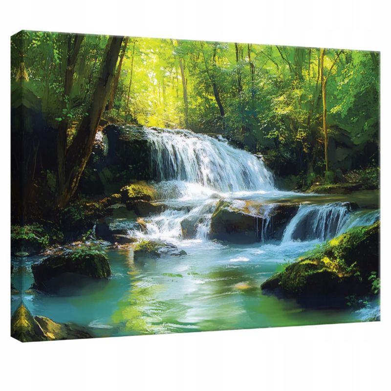 Obraz Na Płótnie WALLARENA 100x70 cm Do Sypialni Salonu Kuchni Wodospad Natura 1 szt.