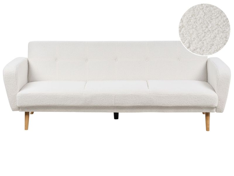 Sofa trzyosobowa Florli Złamana biel Boucle 1 szt.
