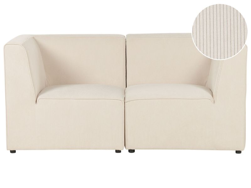 Sofa modułowa 2-osobowa sztruksowa beżowa Lemvig 1 kpl