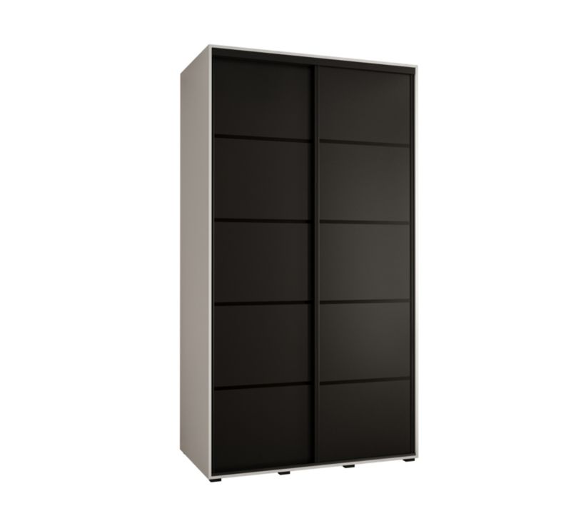 Szafa przesuwna Abiks DAVOS 4 wysoka szer.130cm gł.60cm biały/czarny/czarny 1szt.