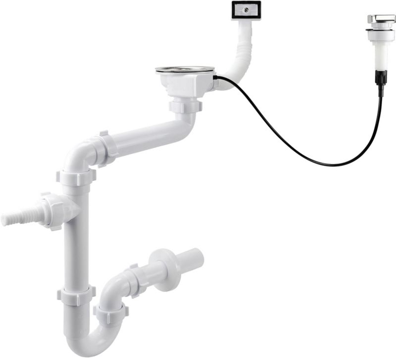 Syfon do zlewozmywaka 1-komorowego Ani-plast 90 mm automatyczny