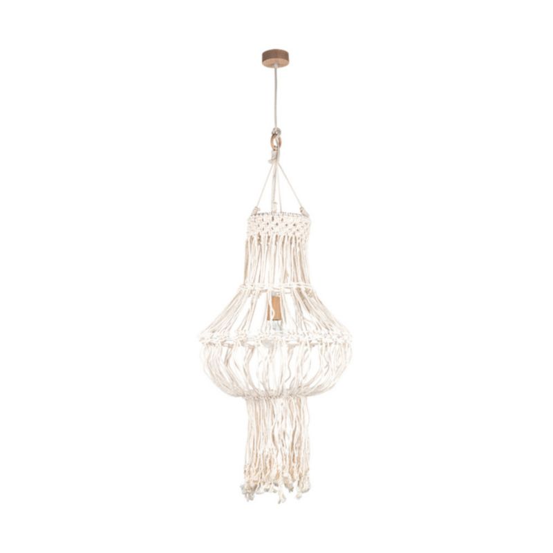 Drewniana Lampa Wisząca SPOT Light 1xE27 Max.15W LED Dąb Olejowany FSC z Bawełnianym Plecionym Sznurkiem, 1 szt.
