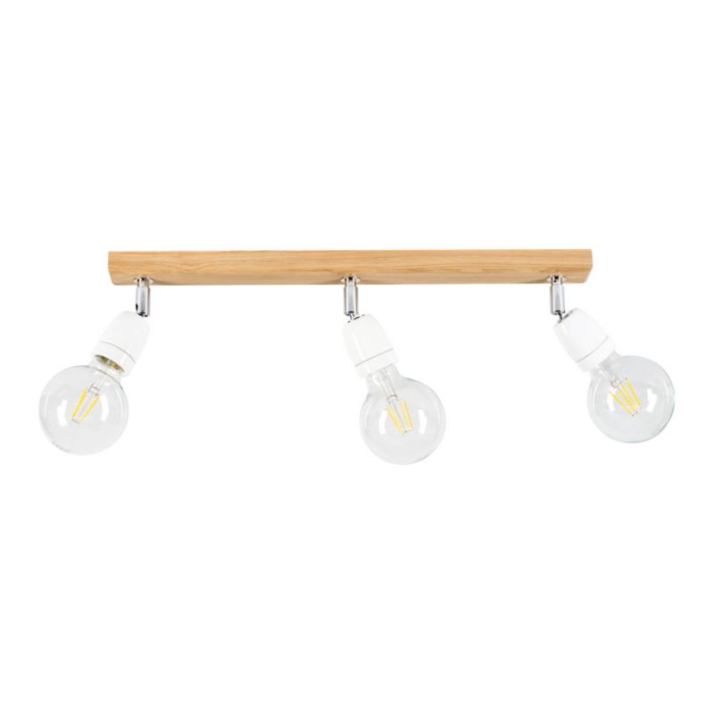 Drewniana Lampa Sufitowa SPOT Light 3xE27 Max.25W Dąb Olejowany FSC w Połączeniu z Białymi Detalami, 1 szt.