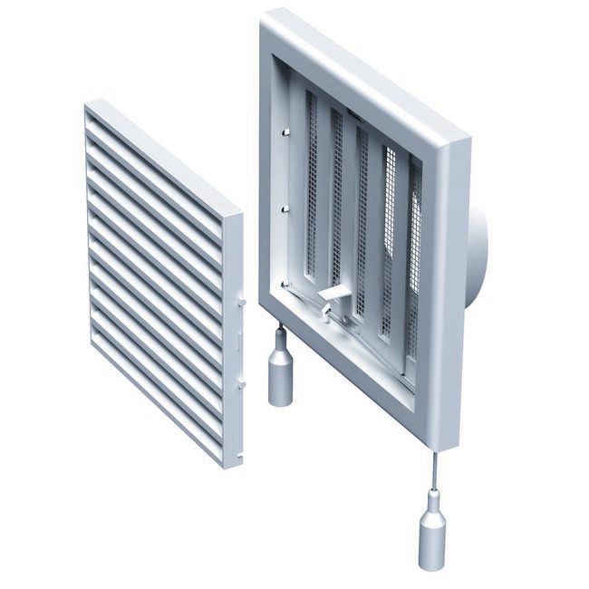 Kratka wentylacyjna regulowana Vents 154 x 154 mm fi 100 mm biała