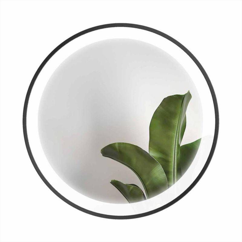 Lustro okrągłe Vetro Verde Venezia NERO 80 cm z oświetleniem LED 1 szt.