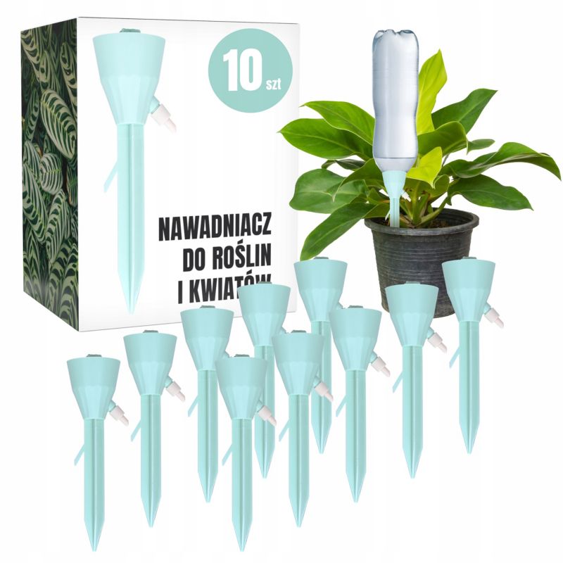 Nawadniacz, Sillar, dozownik, z kranikiem, do podlewania roślin, kwiatów, do butelek 25-30mm, 10szt