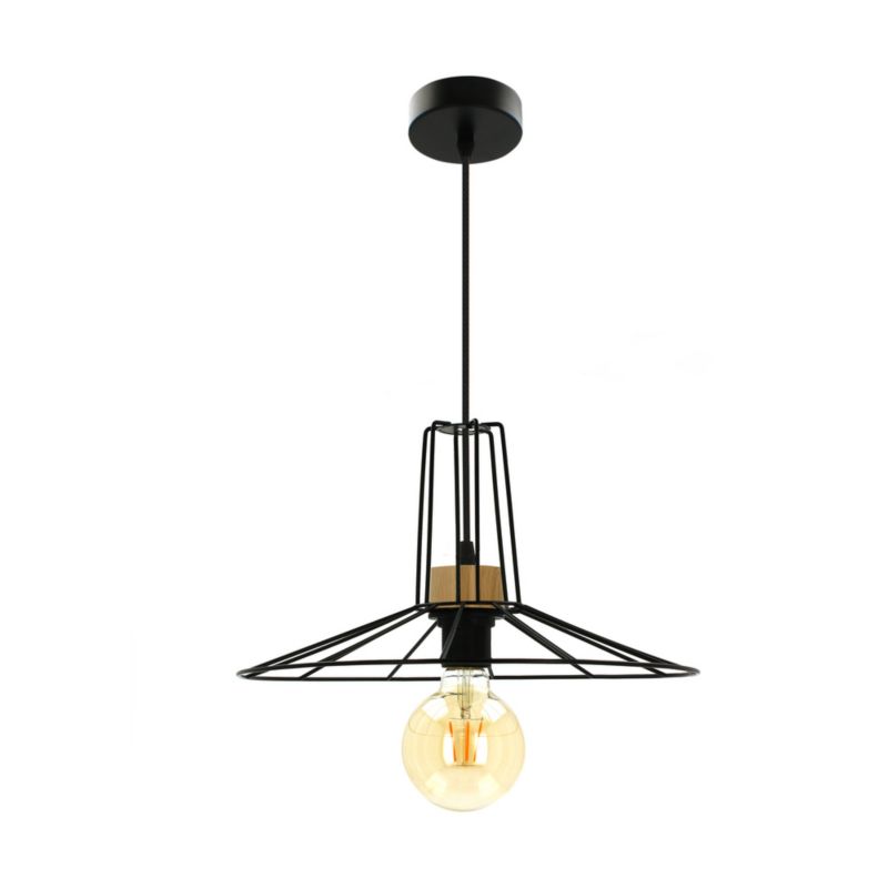 Drewniana Lampa Wisząca SPOT Light 1xE27 Max.60W Dąb Olejowany FSC z Dodatkiem Czerni Polski Producent 1 szt.