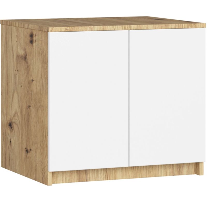 Nadstawka na szafę Akord S60 Dąb Artisan 60 cm 2 drzwi kolor Biały mat 2 półki 60x51x55 cm 1 szt.