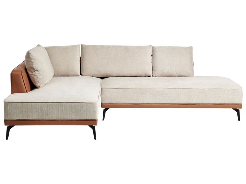 Sofa modułowa Myken Jasnobeżowy Tkanina dla 3 osób Prawostronny 1 szt.