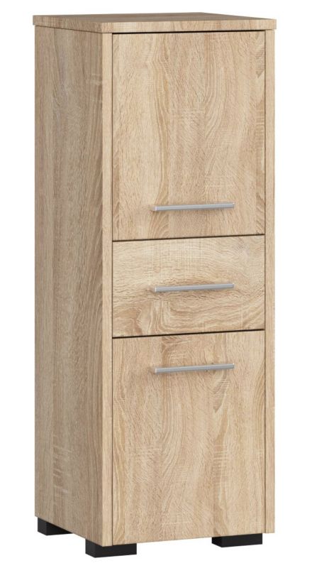 Szafka łazienkowa Akord Fin Dąb Sonoma 30 cm 2 drzwi 1 szuflada kolor Dąb Sonoma mat 3 półki 30x30x85 cm 1 szt.