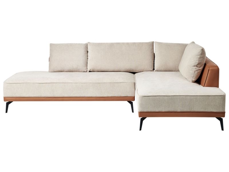 Sofa modułowa Myken Jasnobeżowy Tkanina dla 3 osób Lewostronny 1 szt.