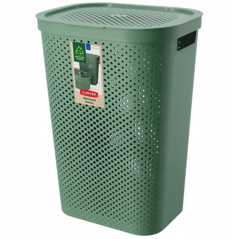 Kosz z pokrywą Curver Infinity 60L zielony