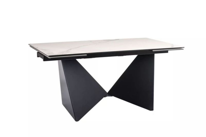 Stół Signal rozkładany PETERSON CERAMIC 160(240)x90 biały marmur/czarny mat 1 szt
