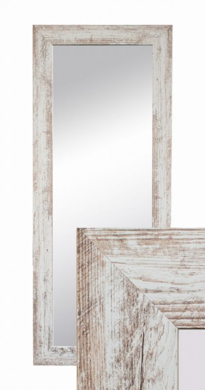 Lustro wiszące BD art w ozdobnej ramie 120x50 cm kolor sosna bielona do salonu pokoju sypialni 1 szt.