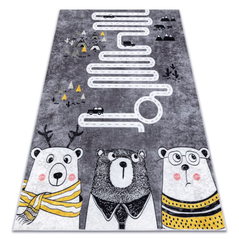 Dywan dla dzieci Junior RugsX 80x150 cm szary BR005 1 szt.