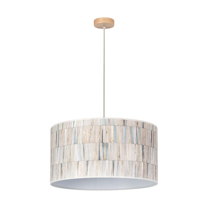 Drewniana Lampa Wisząca SPOT Light 1xE27 60W Dąb Olejowany FSC z Wielokolorowym Abażurem, Polski Producent, 1 szt.