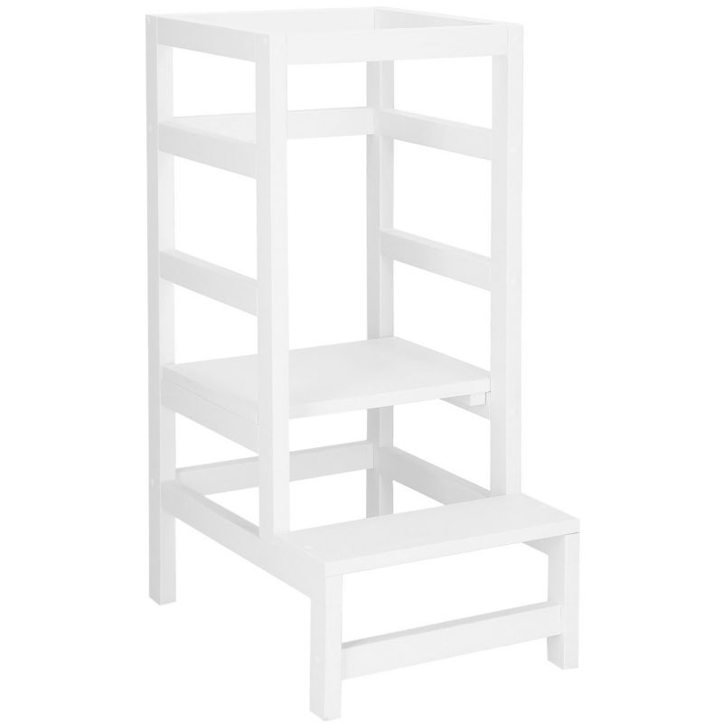 Kitchen helper Springos pomocnik kuchenny 4-poziomowy podest dla dzieci 90 cm biały 1 szt.