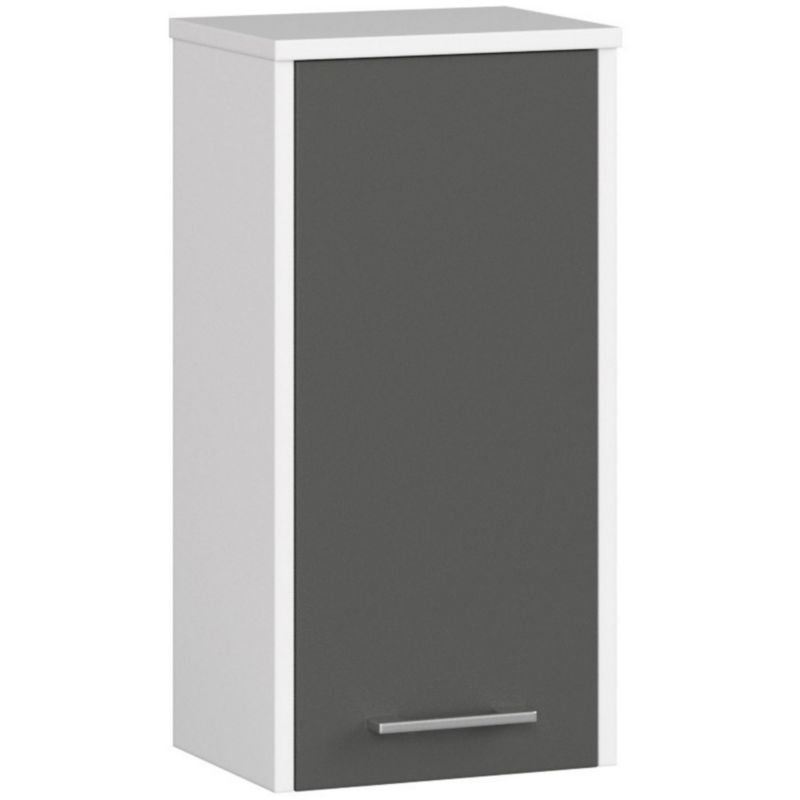Szafka łazienkowa Akord Fin Biała 30 cm 1 drzwi kolor Grafit Szary mat 2 półki 30x22,5x60 cm 1 szt.