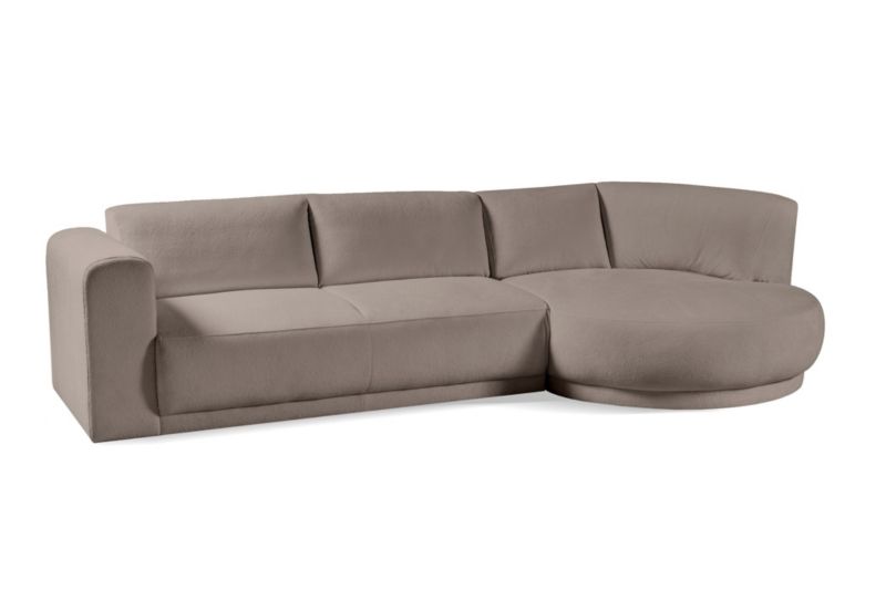 Narożnik prawostronny Bettso Lobiano 360x159 cm z funkcją spania jasnobrązowy 1szt.
