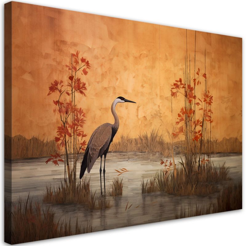 Obraz do salonu na ścianę Feeby Orientalny Żuraw Jezioro 90x60cm 1szt