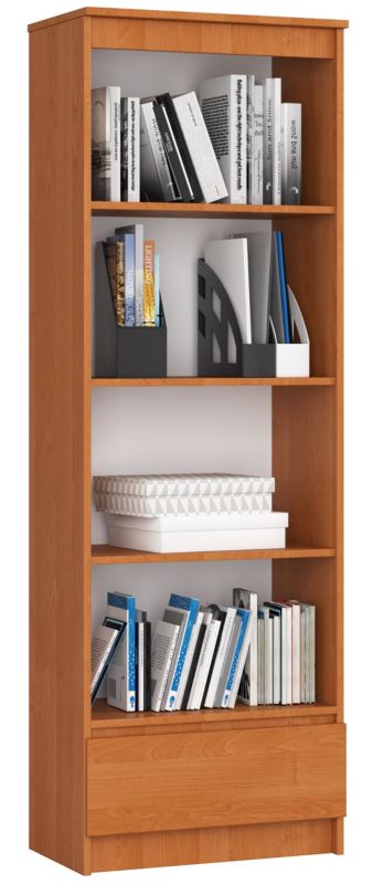 Regał Akord R60 Olcha 60 cm façade Blanche mat 1 szuflada kolor Olcha mat 4 półki 60x35x180 cm 1 szt.