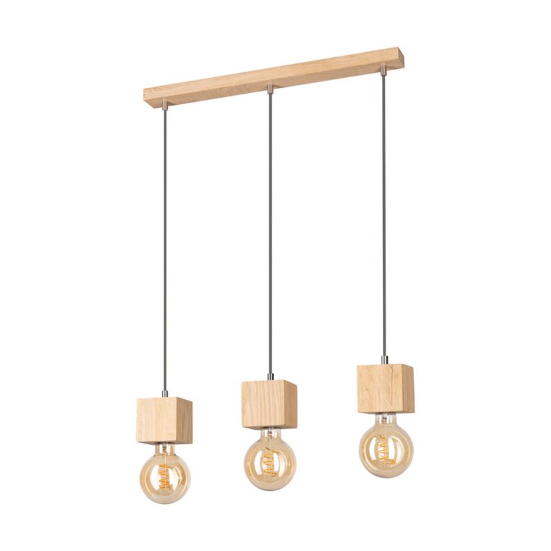 Drewniana Lampa Wisząca SPOT Light 3xE27 Max.60W Dąb Olejowany FSC, Polski Producent, 1 szt.