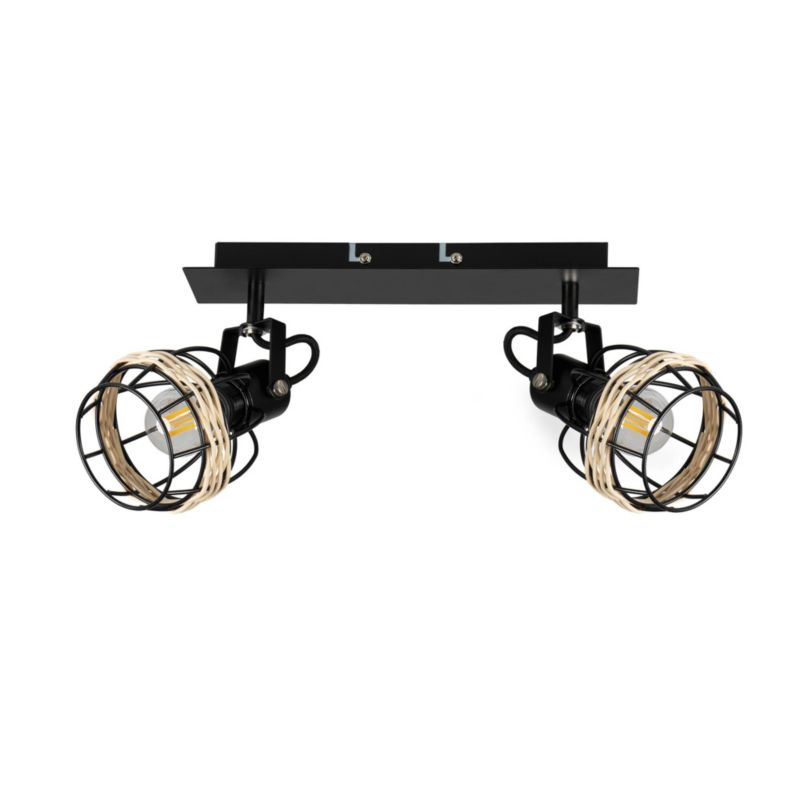 Lampa sufitowa LightLogic LL ITEZ EL-2I E14 7W 66181 spot regulowana podwójna rattan 1 szt.