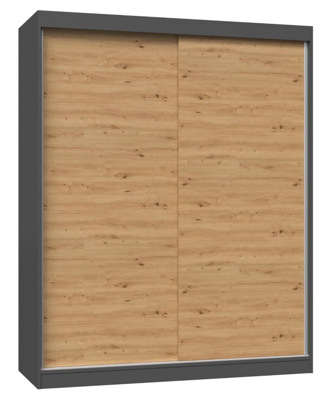 Szafa Przesuwna Topeshop Iga 160 cm Drzwi Przesuwne Antracyt Dąb Artisan 61x160x200 cm 1 szt.