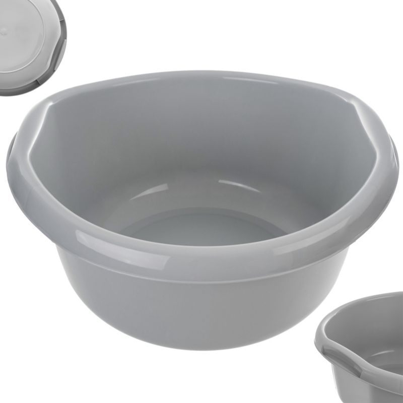 Miska KADAX Plastikowa Na Pranie Bieliznę 25L miednica Pojemnik Z Uchwytami 49 cm Szary 1 szt.
