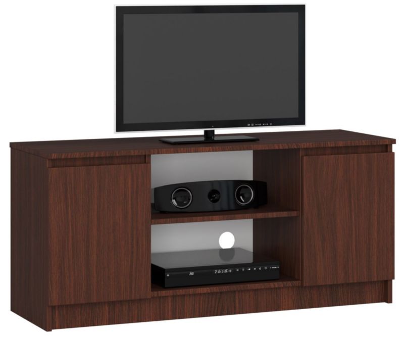 Szafka RTV Akord Wenge 120 cm 2 drzwi kolor Wenge mat 2 półki 120x40x55 cm 1 szt.