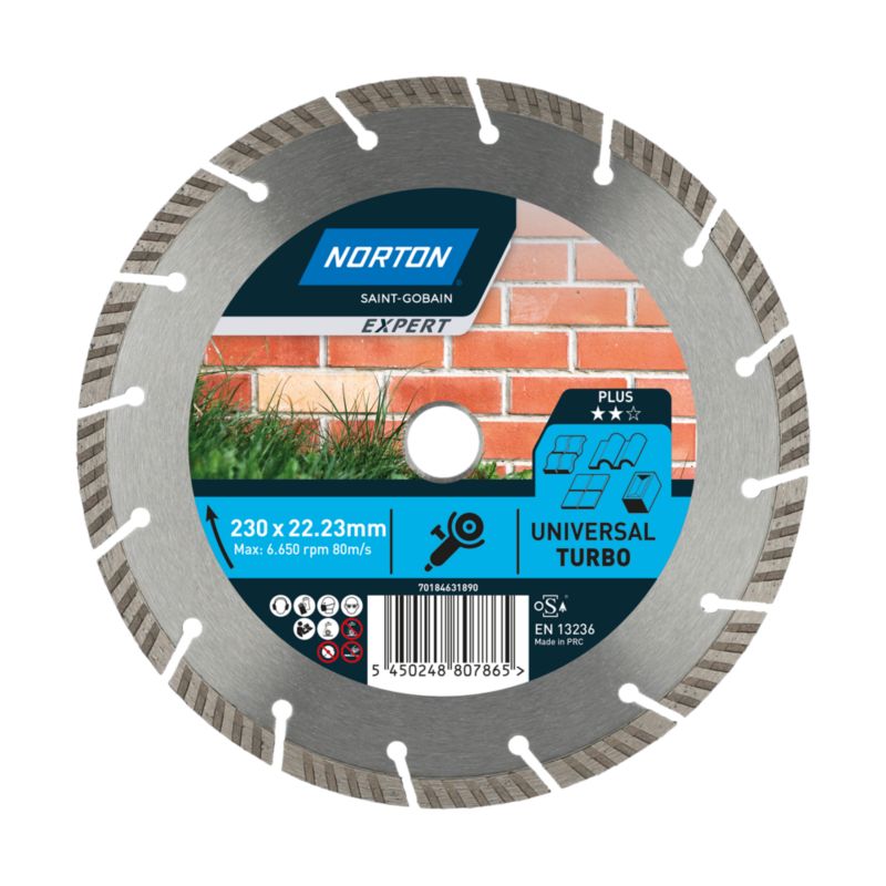 Tarcza diamentowa Norton Expert TURBO do materiałów budowlanych 230 x 22.23 mm