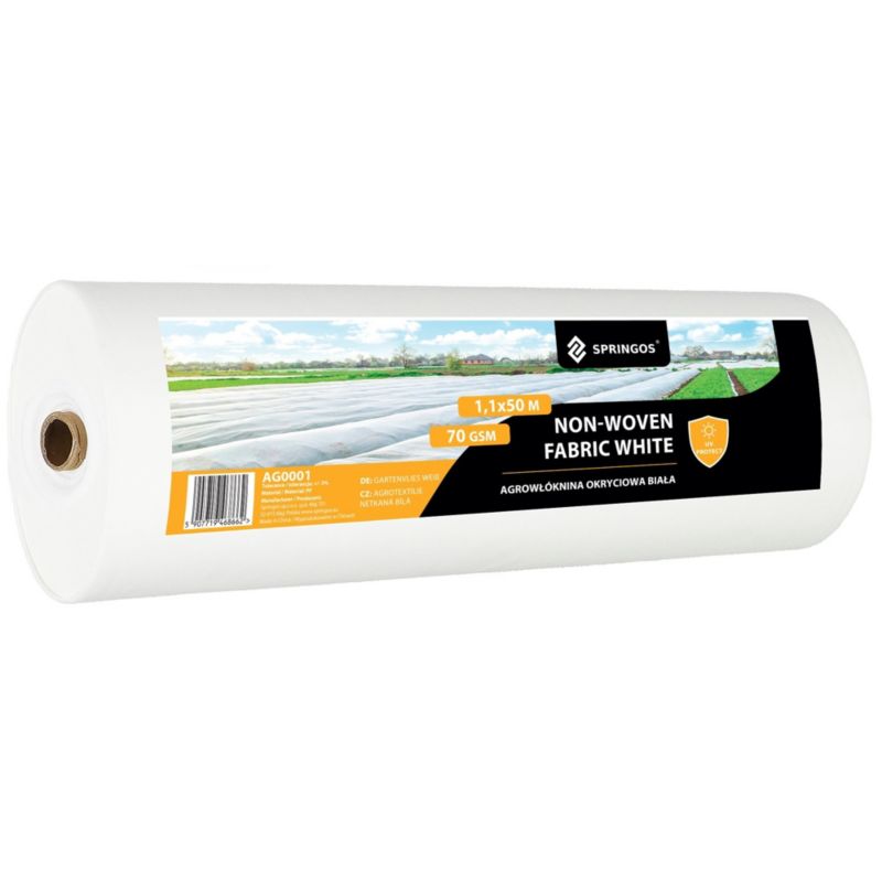 Agrowłóknina zimowa Springos 70g/m2 otulina gruba 50x1,1m biała 1 szt.