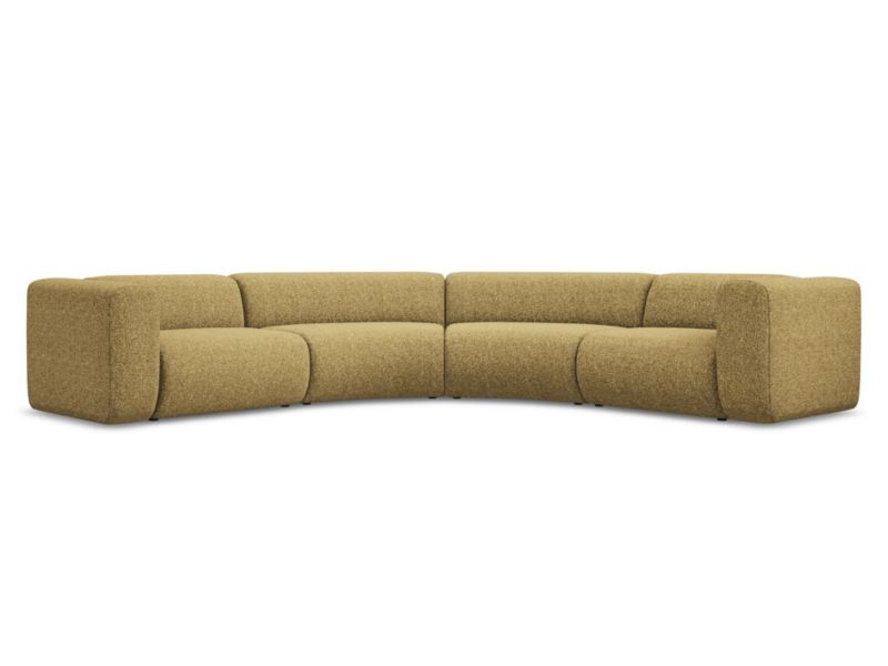 Narożnik uniwersalny Makamii Ekahi z tkaniny strukturalnej 318x318 cm musztardowy 1 szt.