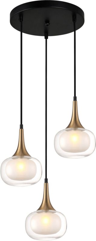 Lampa wisząca Italux Konila 3-punktowa G9 mosiądz