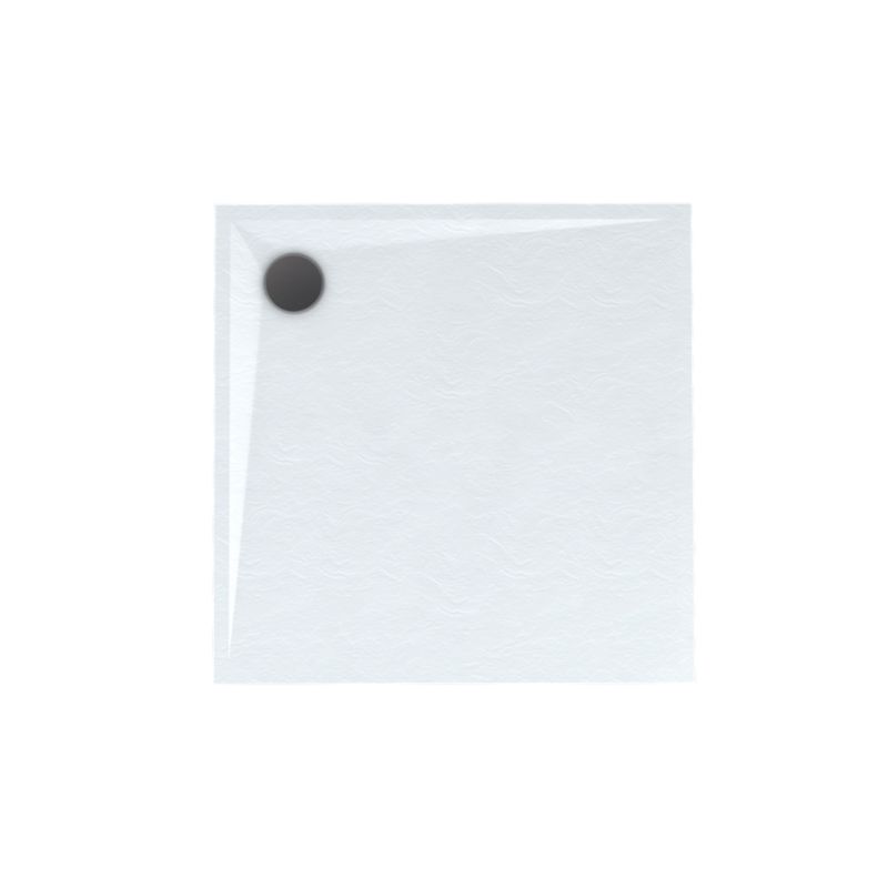 Brodzik kompozytowy Schedpol Minera kwadratowy regulowany 90 x 90 x 3,5 cm biały strukturalny