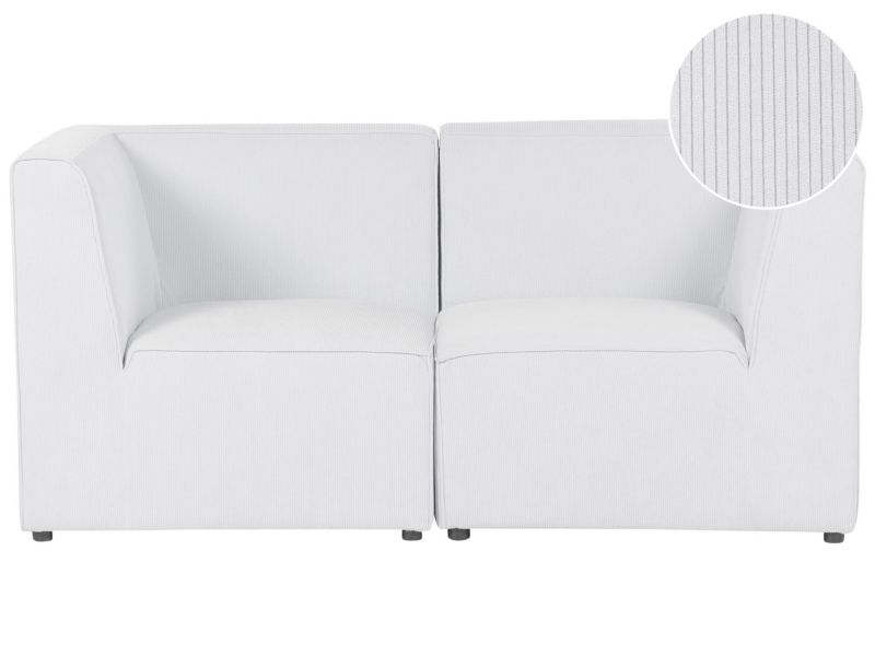 Sofa modułowa 2-osobowa sztruksowa złamana biel Lemvig 1 kpl