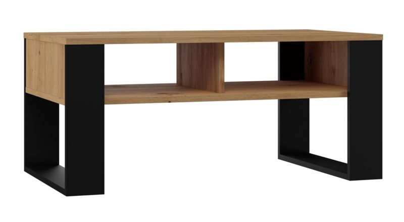 Stolik Kawowy Topeshop Ława Modern 2P Dąb Artisan Czarny 58x90x50 cm 1 szt.