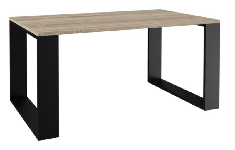 Stolik Kawowy Topeshop Ława Loft Modern Dąb Sonoma Czerń 58x90x50 cm 1 szt.