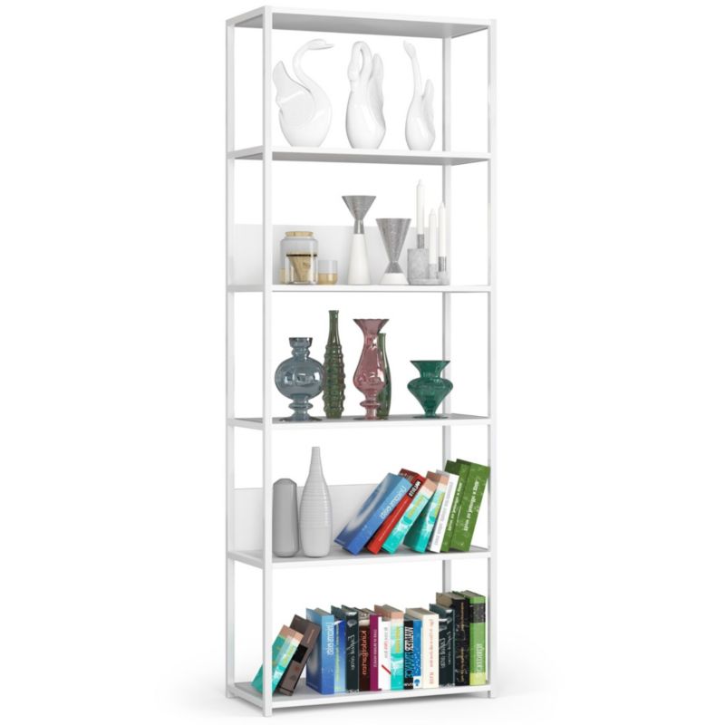 Regał loft Akord metalowy Biały 70 cm kolor Biały mat 6 półek 70x32x192 cm 1 szt.