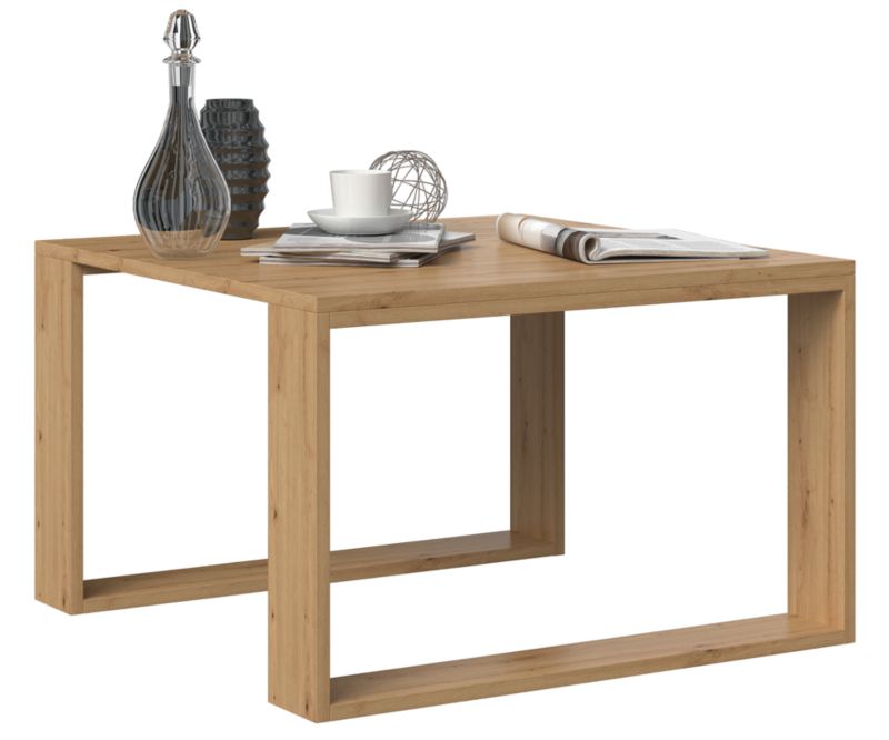 Stolik Kawowy Topeshop Ława Loft Modern Mini Dąb Artisan 67x67x40 cm 1 szt.