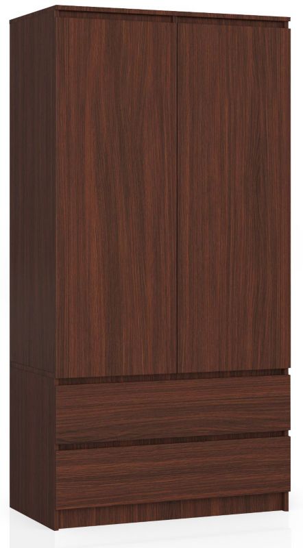 Szafa Akord S90 Wenge 90 cm 2 drzwi 2 szuflady kolor Wenge mat 4 półki 90x51x180 cm 1 szt.