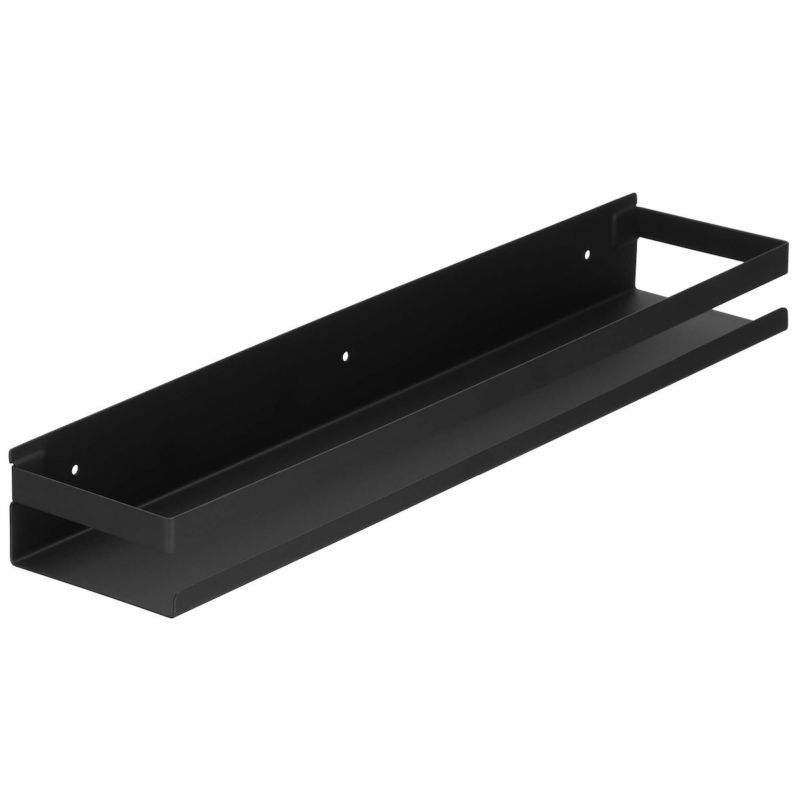 Półka łazienkowa wisząca pod prysznic Springos 50x10 cm stal nierdzewna loft czarna 1 szt.
