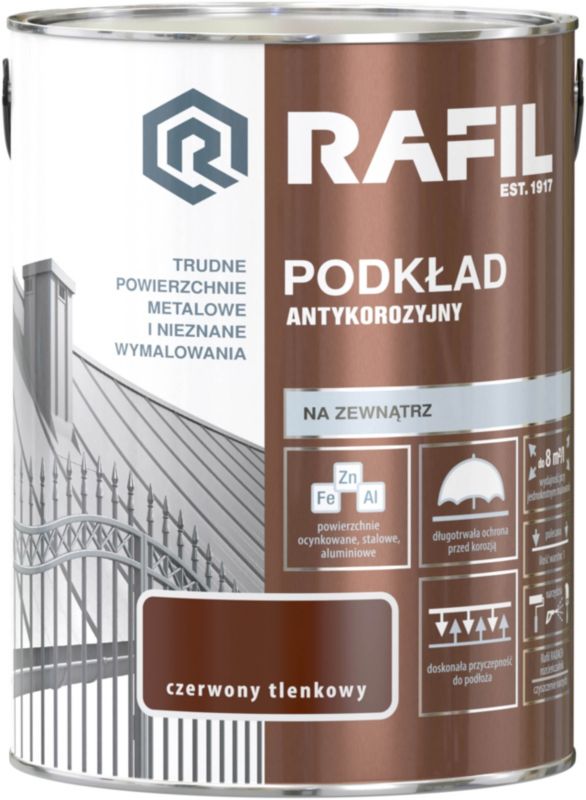 Podkład antykorozyjny Śnieżka Rafil czerwony tlenkowy 5 l