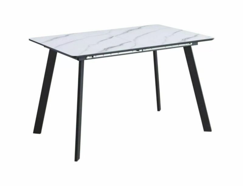 Stół Signal rozkładany BARI 120(160)x80 biały marmur/czarny 1 szt
