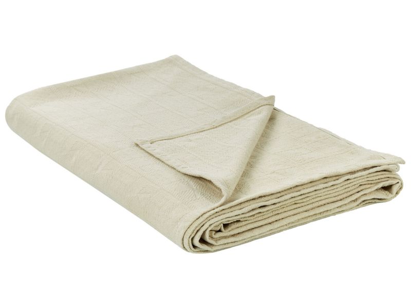 Narzuta na łóżko Maraka Bawełna 200 x 220 cm Jasnobeżowy 1 szt.