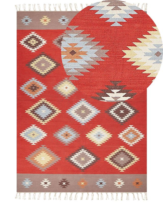Dywan bawełniany kilim 200 x 300 cm wielokolorowy Lorut 1 szt.