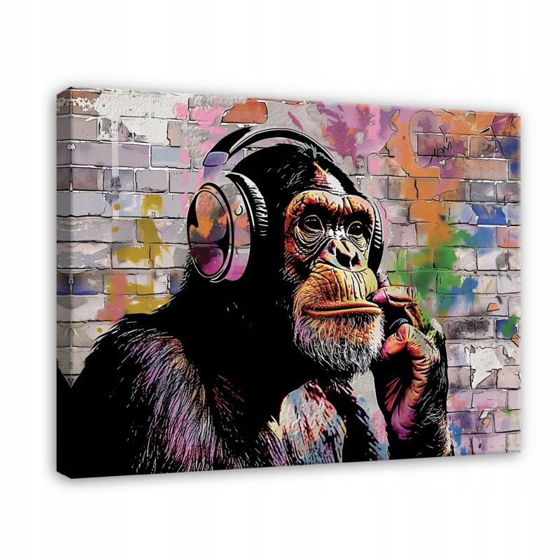 Obraz Na Płótnie WALLARENA 100x70 cm Do Sypialni Salonu Abstrakcja Banksy 1 szt.