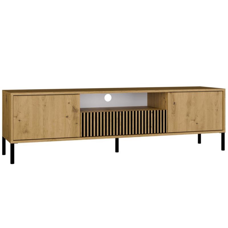 SZAFKA RTV TopEShop KAMARO 160 DĄB ARTISAN Front ryflowany + Klasyczny