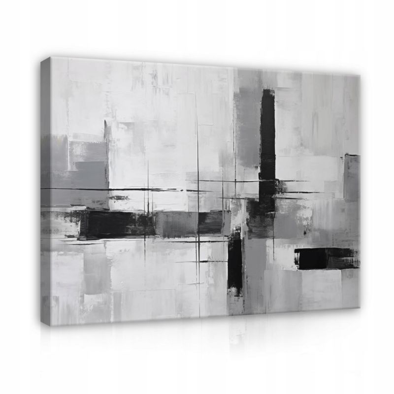 Obraz Na Płótnie WALLARENA 100x70 cm Do Sypialni Salonu Abstrakcja Szary 1 szt.