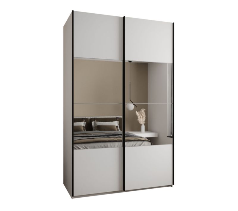 Szafa przesuwna Abiks LUX 4 wysoka szer.150cm biały/biały/czarny 1szt.